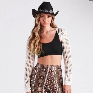 Windsor Coastal Chic Crochet Knit Bolero in cream.